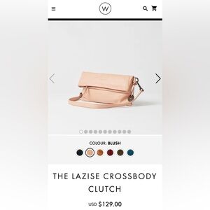 Wanderers Travel Co Lazise Crossbody Clutch in color Blush